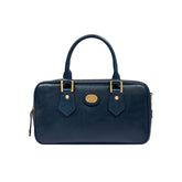 The Bridge - Bauletto medio in pelle con tracolla removibile, Blu Oltremare